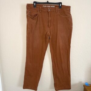 Duluth Mens 38x30‎ (36x28) Fire Hose Relaxed Fit Work Pants Brown Utility Work